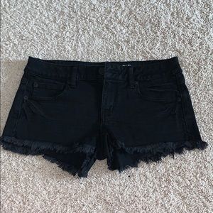 Black denim AEO shorts